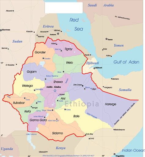 map of addis ababa and surrounding regions.